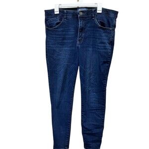 Democracy Womens Ab Solution Dark Denim Blue Shaping Skinny Jeans Size 16